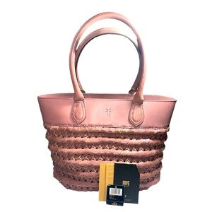 Frye purse woven tote Lilac hand bag tote shoulder bag leather quaility